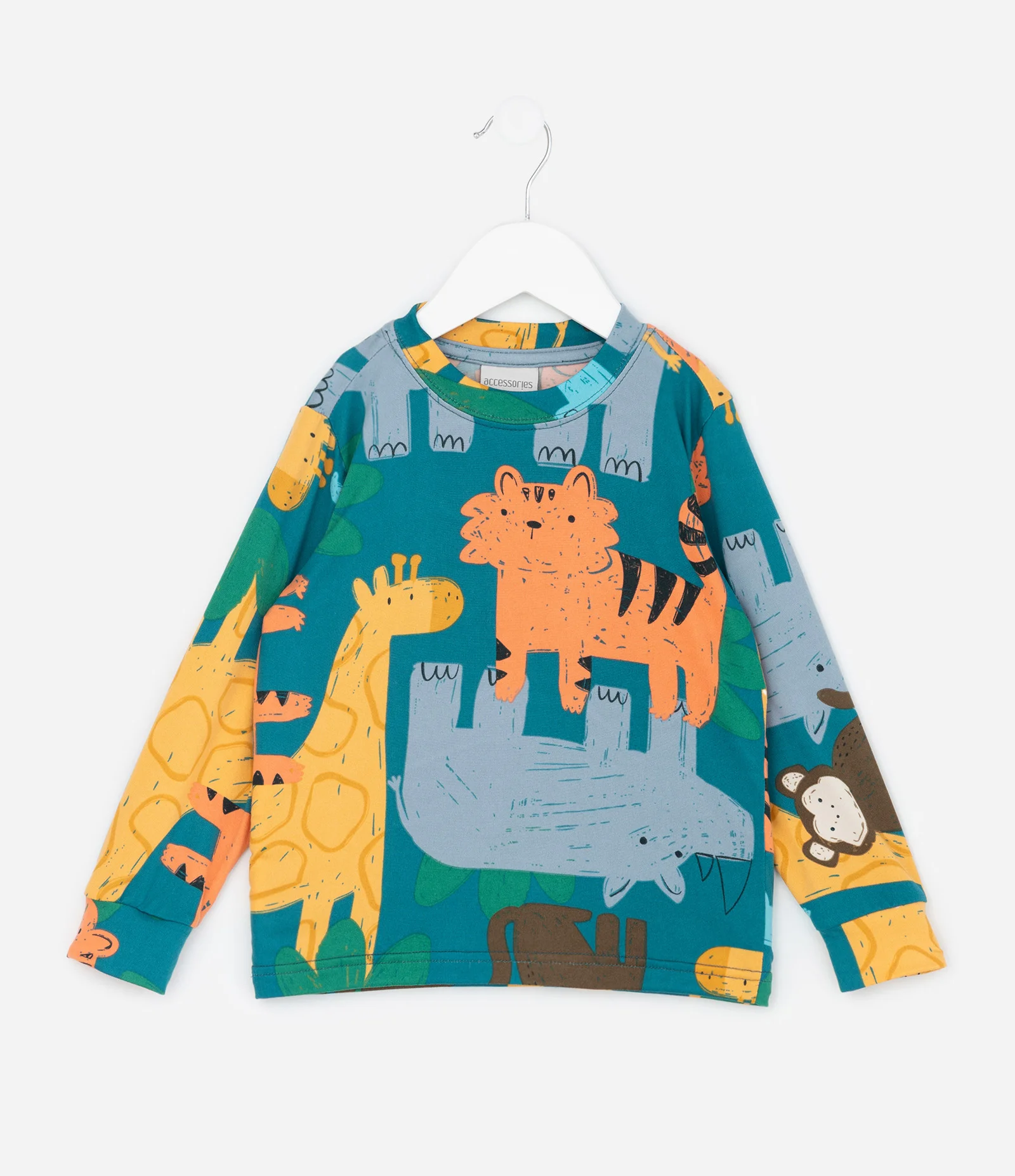 Pijama Infantil Longo em Plush com Estampa de Animais – Tam 2 a 6 Anos Verde 2