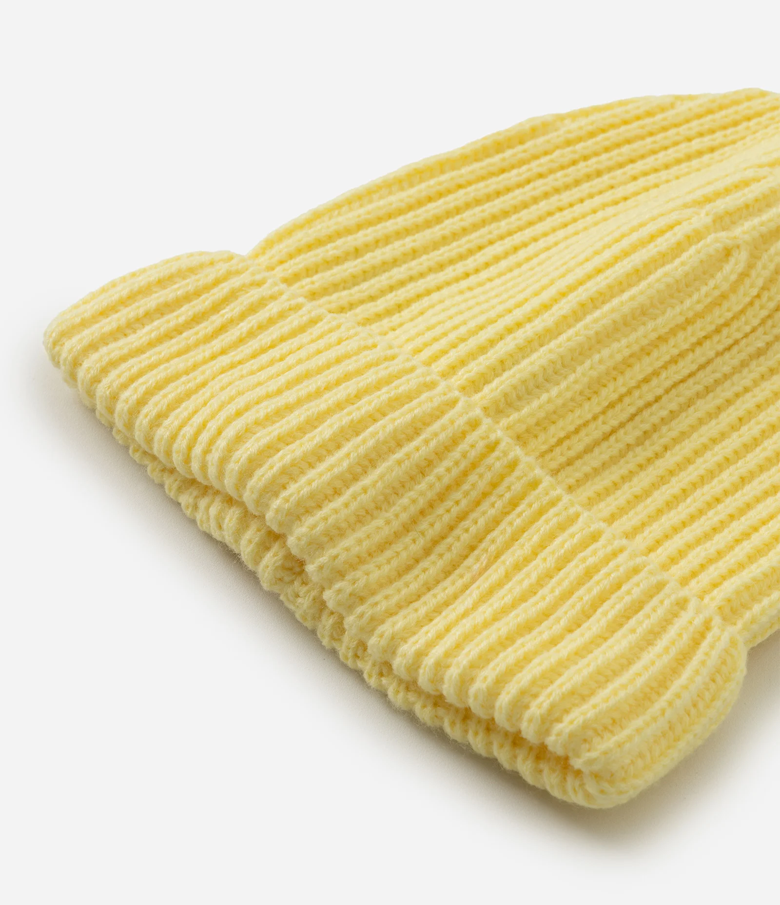 Touca Infantil em Tricô com Barra Dobrada – Tam U Amarelo Claro 2