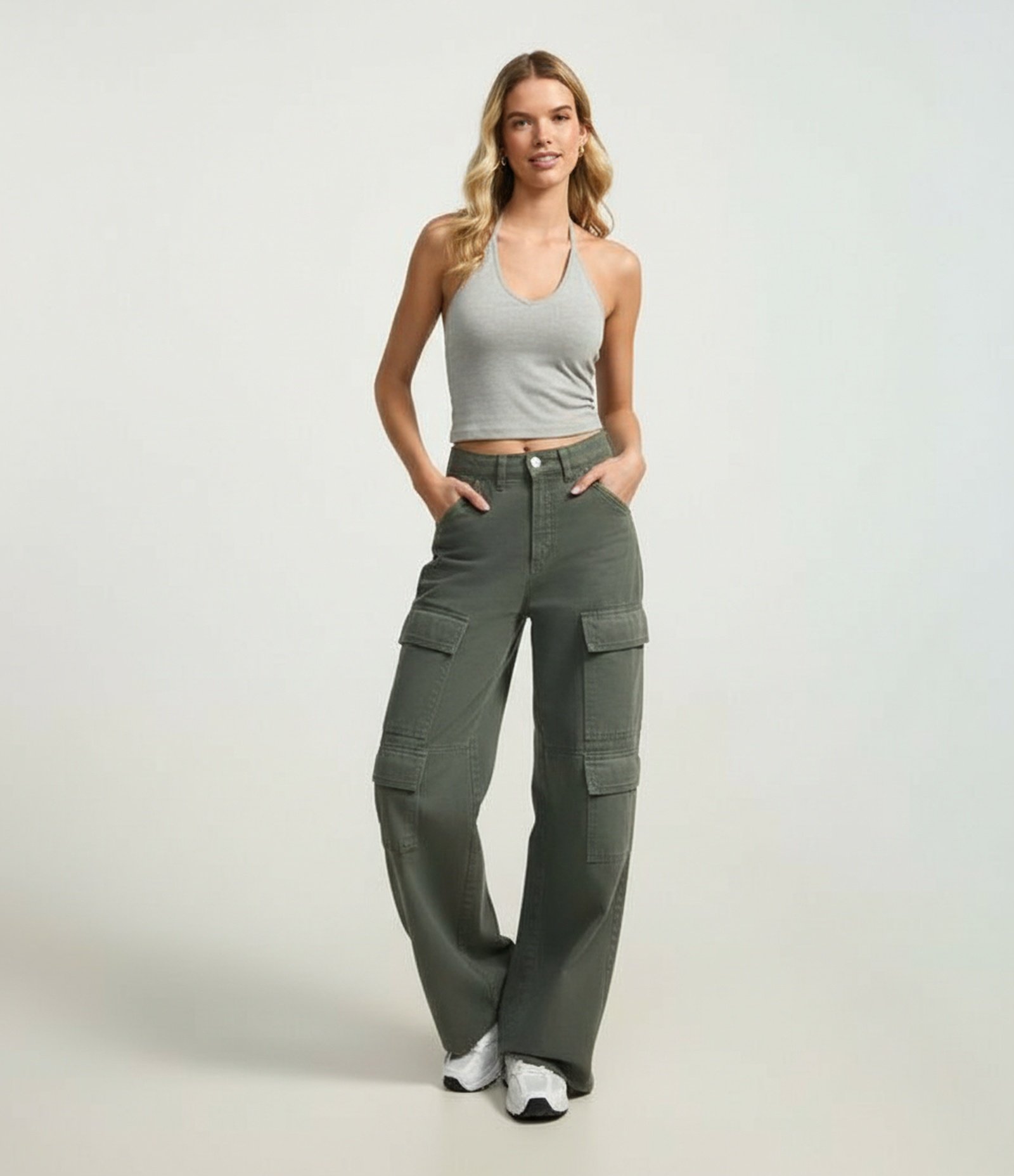 Blusa Frente Única em Cotton com Amarração Cinza 5