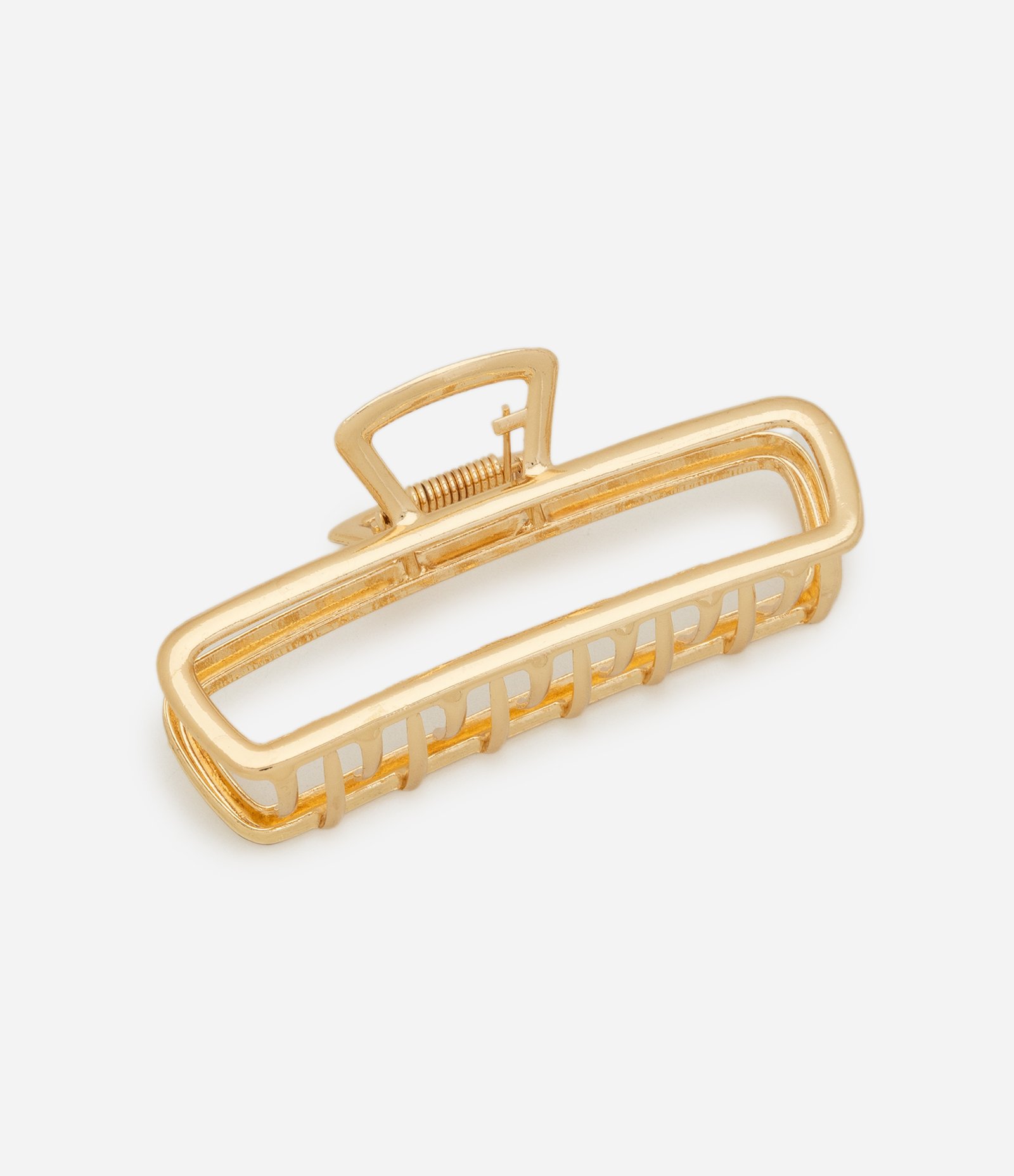 Piranha de Cabelo com Formato de Retângulo Vazado Dourado 1