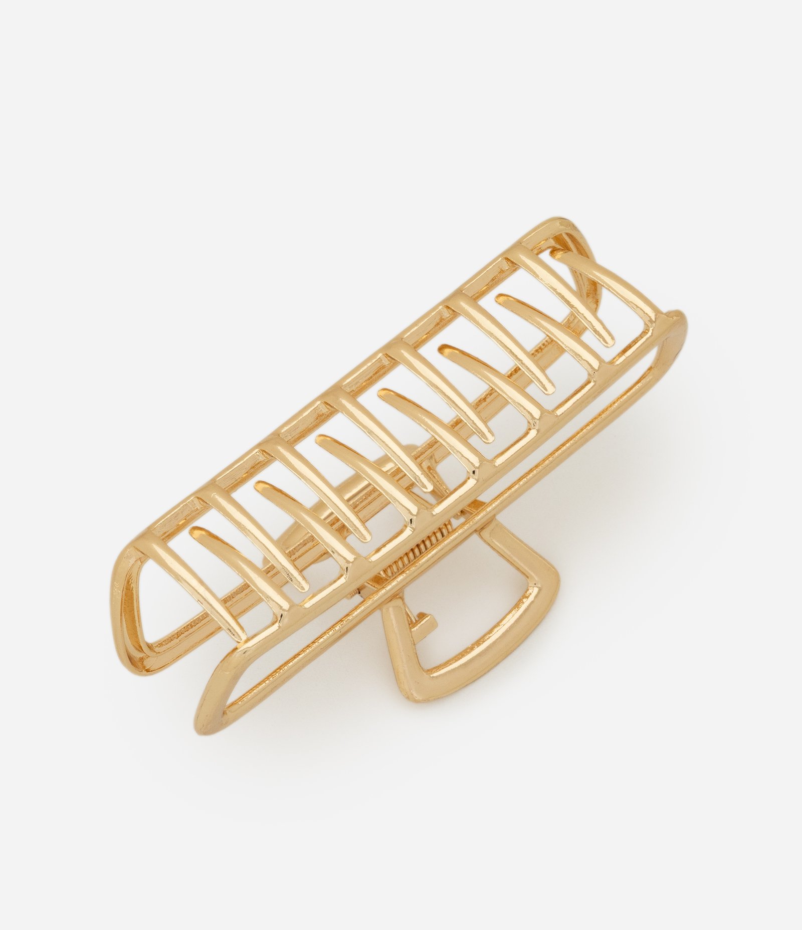 Piranha de Cabelo com Formato de Retângulo Vazado Dourado 2