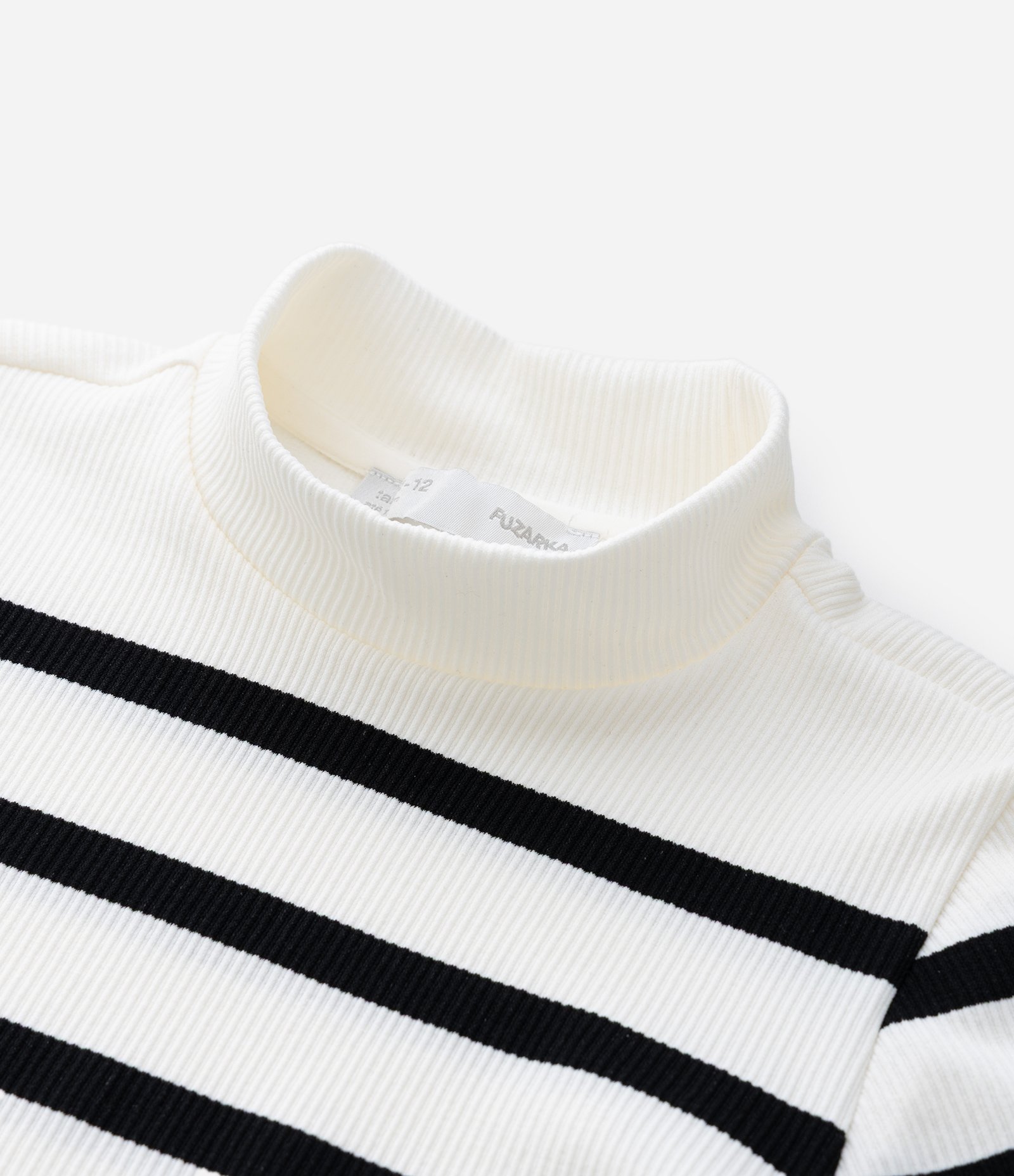 Camiseta Infantil Seamless Listrada com Gola Alta – Tam 5 a 14 Anos Branco 6