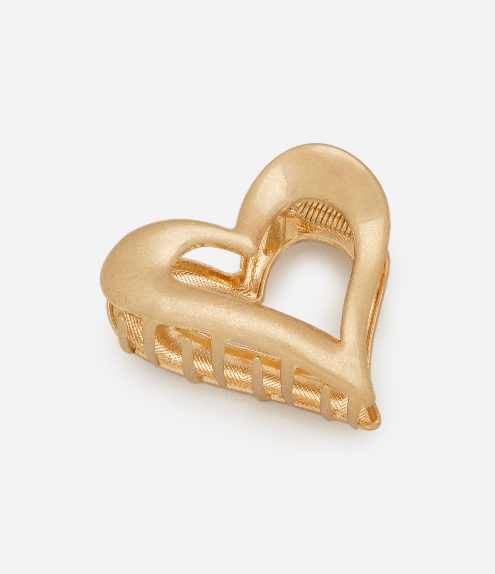 Piranha de Cabelo com Formato de Coração Vazado Dourado 1