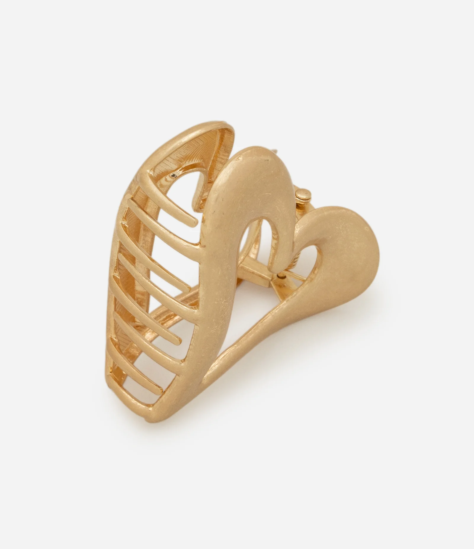 Piranha de Cabelo com Formato de Coração Vazado Dourado 2