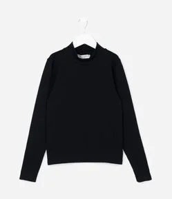 Camiseta Infantil Seamless com Gola Alta – Tam 5 a 14 Anos