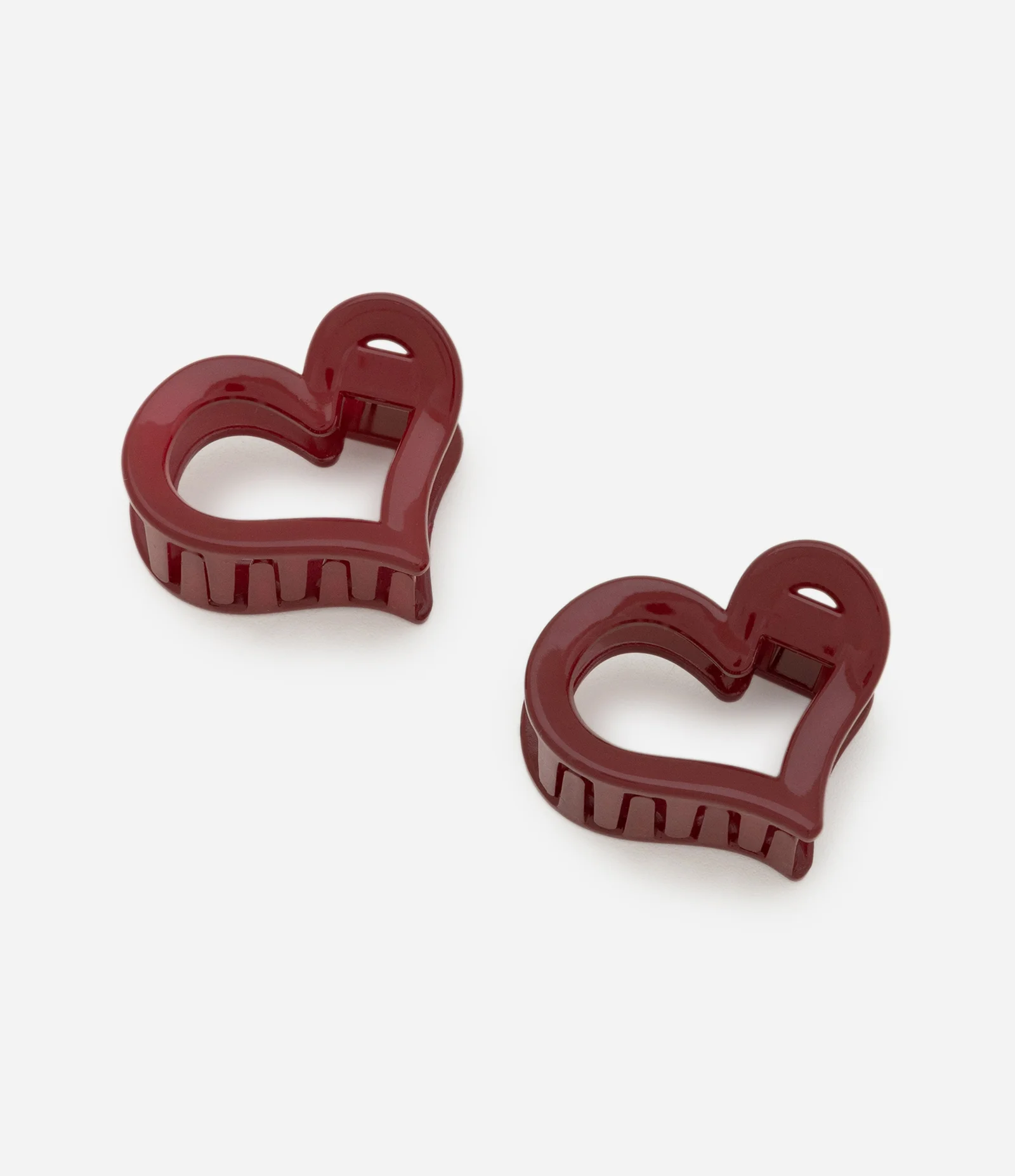 Kit 02 Piranhas de Cabelo com Formato de Coração Vermelho 1