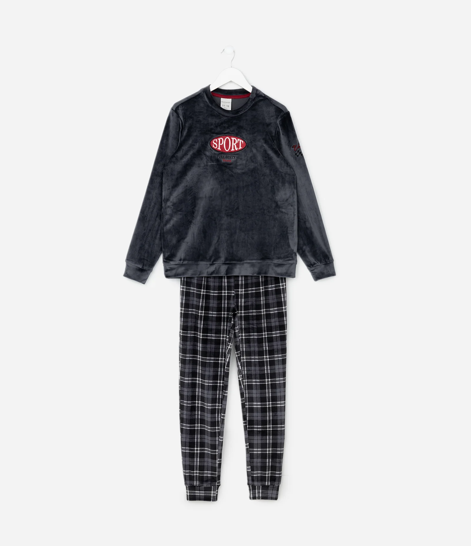 Pijama Infantil Longo em Plush com Estampa Racer – Tam 7 a 16 Anos Preto Grafite 2
