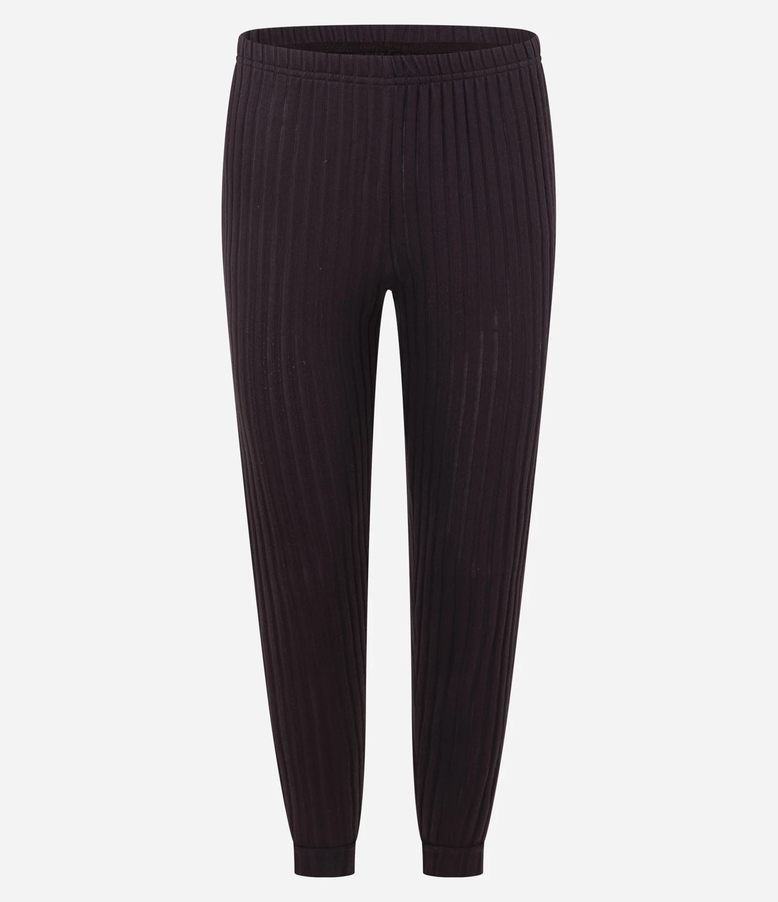 Pijama Longo em Tricô com Calça Canelada Marrom 3