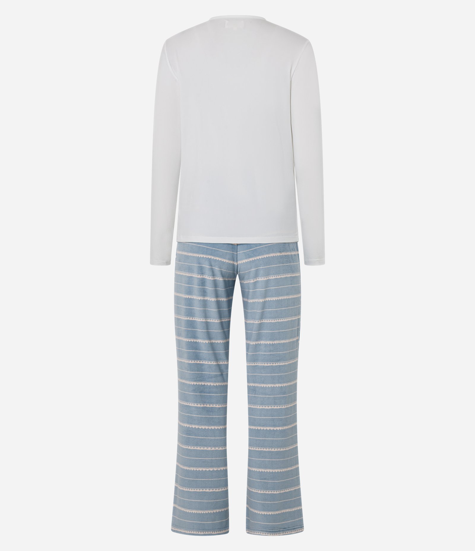 Pijama Longo em Plush com Bolsinho no Peito Azul 3