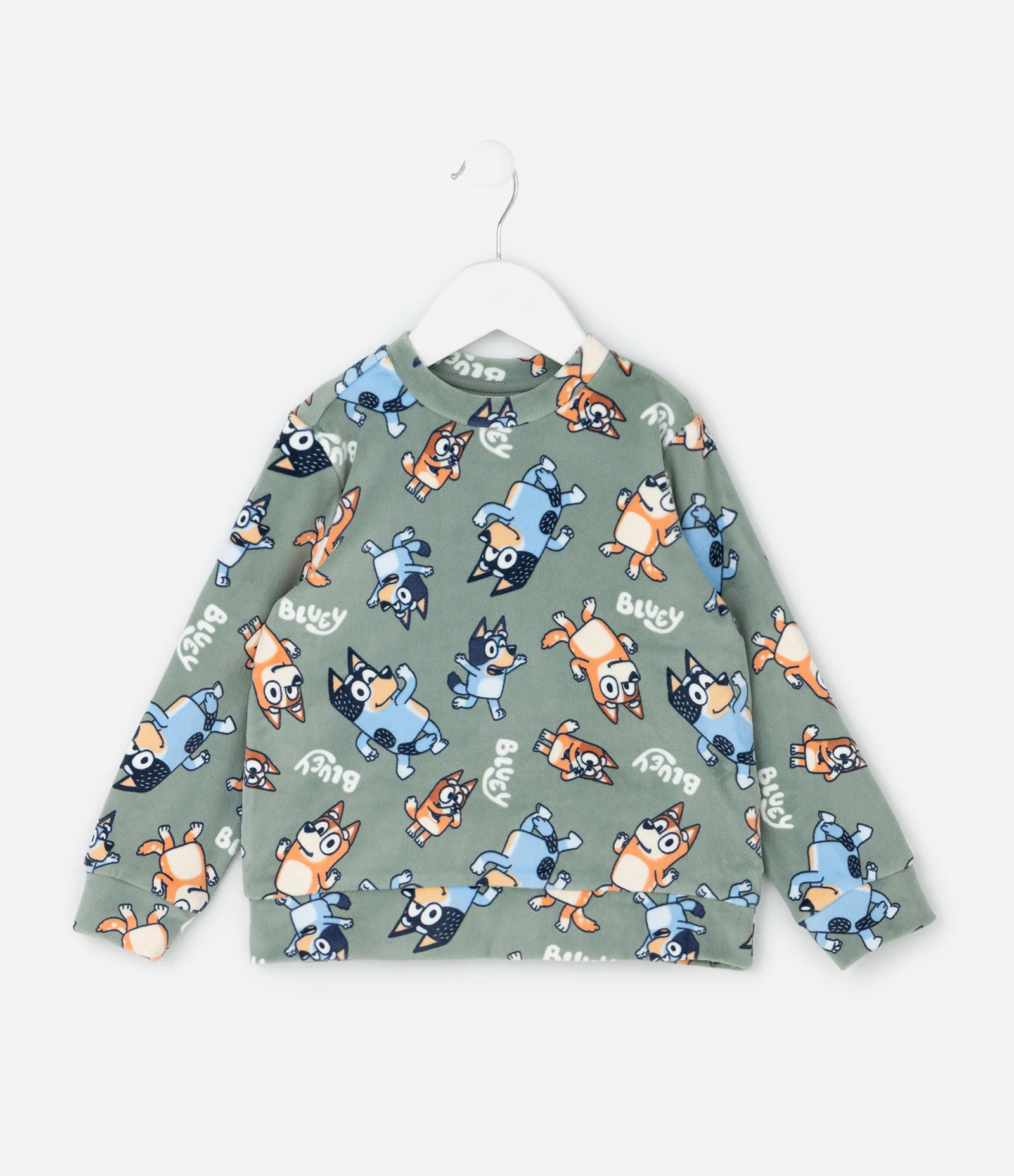 Pijama Infantil com Estampa Bluey e Bingo – Tam 2 a 6 Anos Verde Acinzentado 2