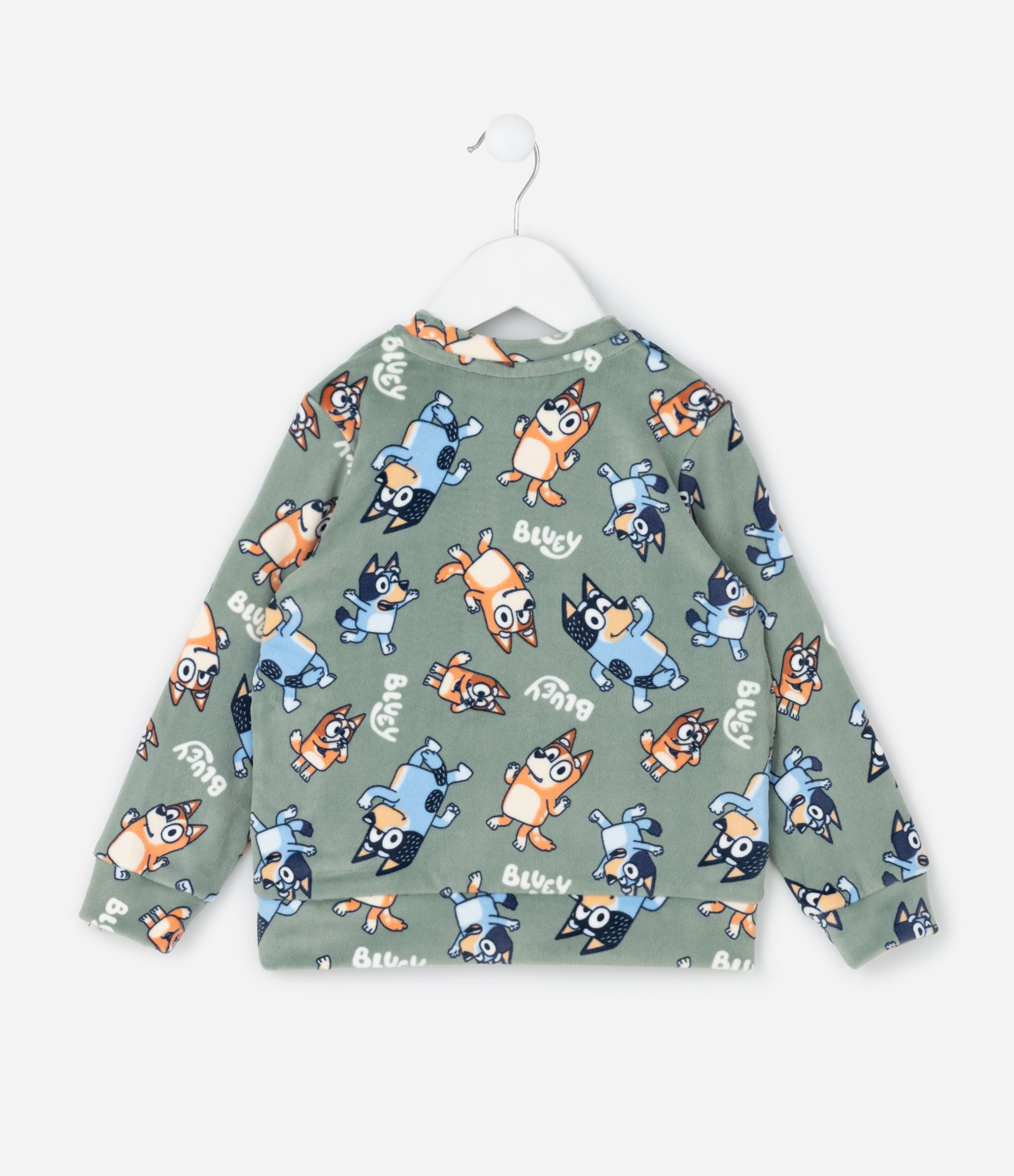 Pijama Infantil com Estampa Bluey e Bingo – Tam 2 a 6 Anos Verde Acinzentado 3