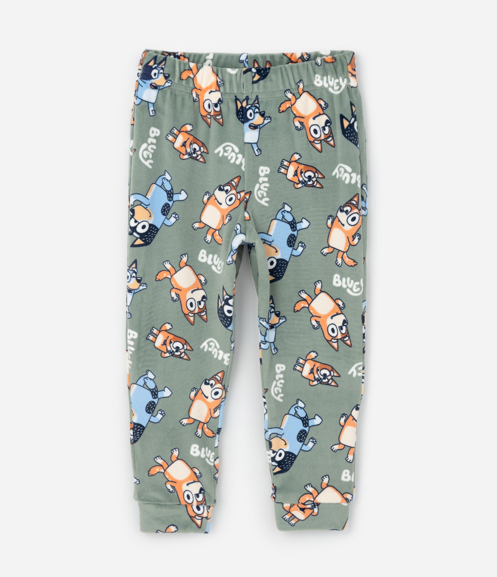 Pijama Infantil com Estampa Bluey e Bingo – Tam 2 a 6 Anos Verde Acinzentado 4