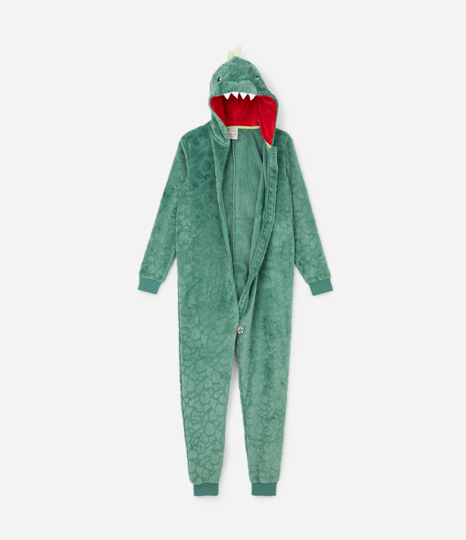 Pijama Infantil Jumper de Dinossauro com Capuz 3D – Tam 2 a 14 Anos Verde 2