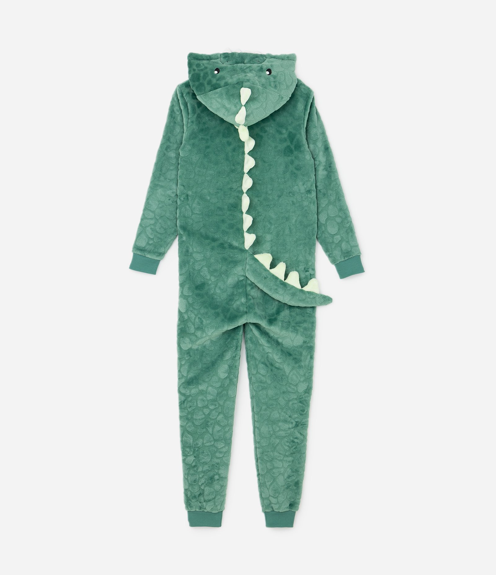 Pijama Infantil Jumper de Dinossauro com Capuz 3D – Tam 2 a 14 Anos Verde 3