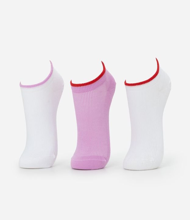 Kit 03 Meias Cano Curto em Algodão com Contraste Lupo