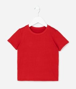 Camiseta Infantil Básica com Etiqueta Bordadinha - Tam 1 a 5 anos