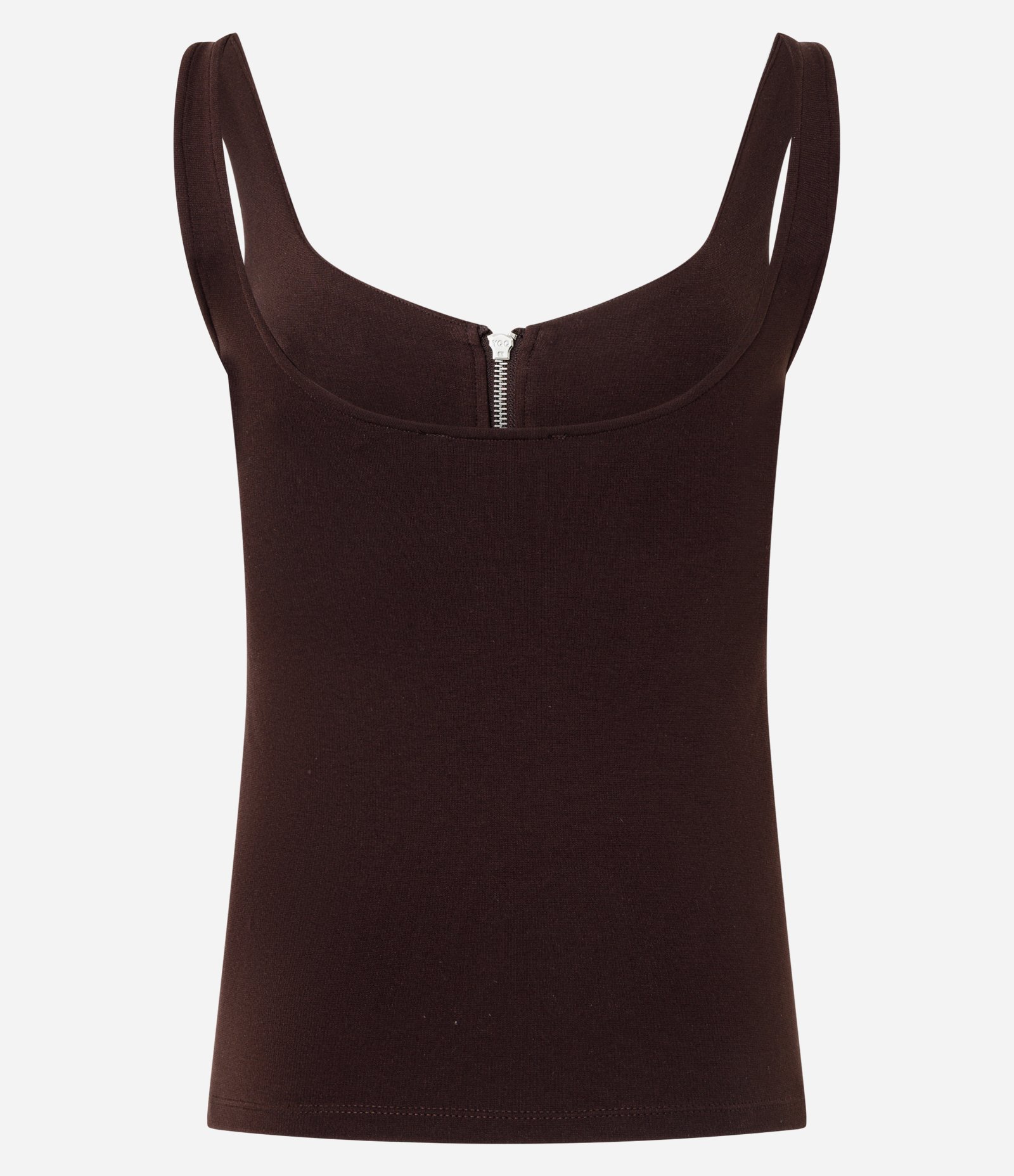 Blusa em Moletom Sem Felpa com Fechamento em Zíper Marrom 3