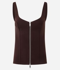 Blusa em Moletom Sem Felpa com Fechamento em Zíper