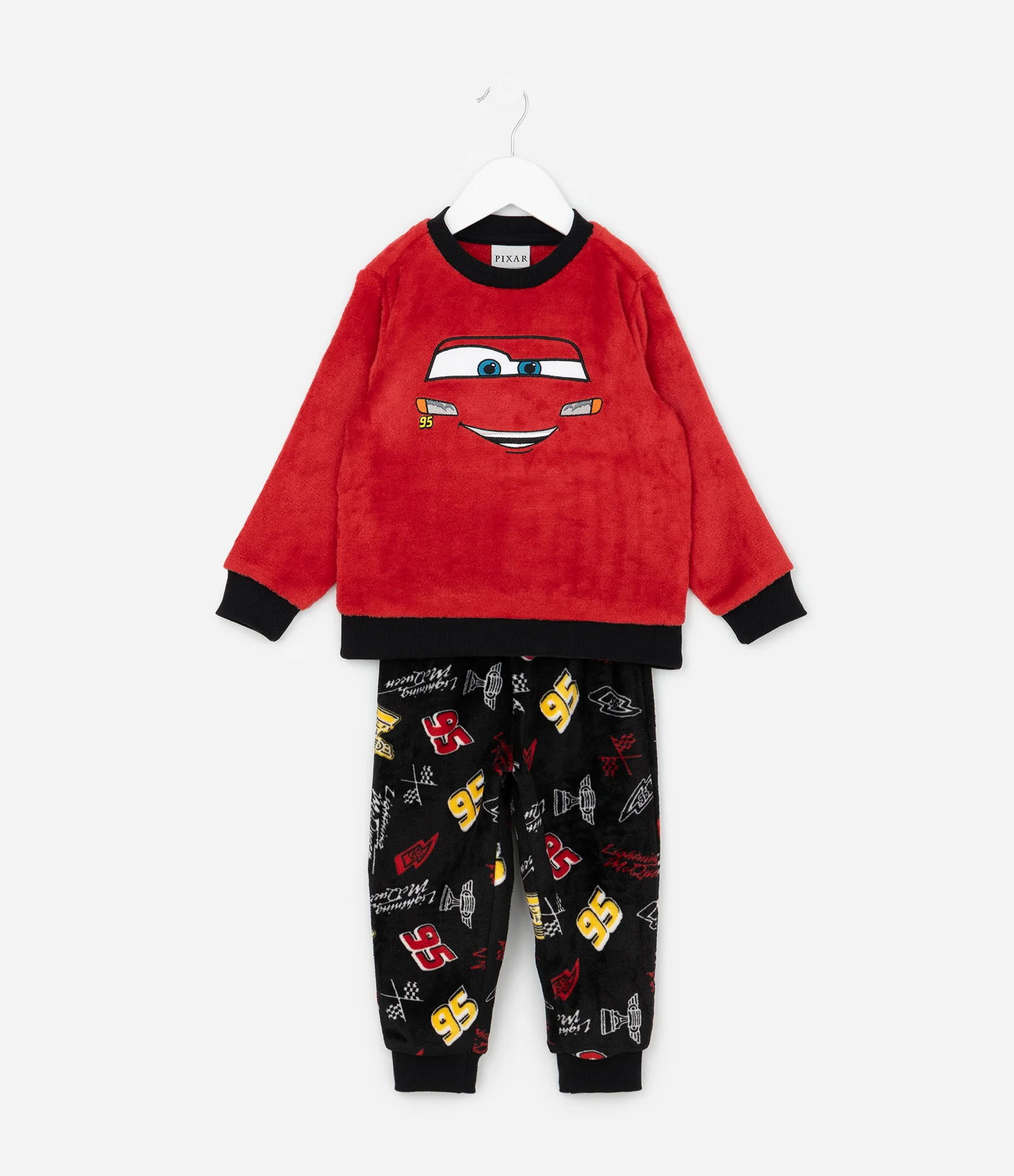 Pijama Infantil Relâmpago McQueen com Calça Estampada – Tam 2 a 8 Anos Vermelho/Preto 1