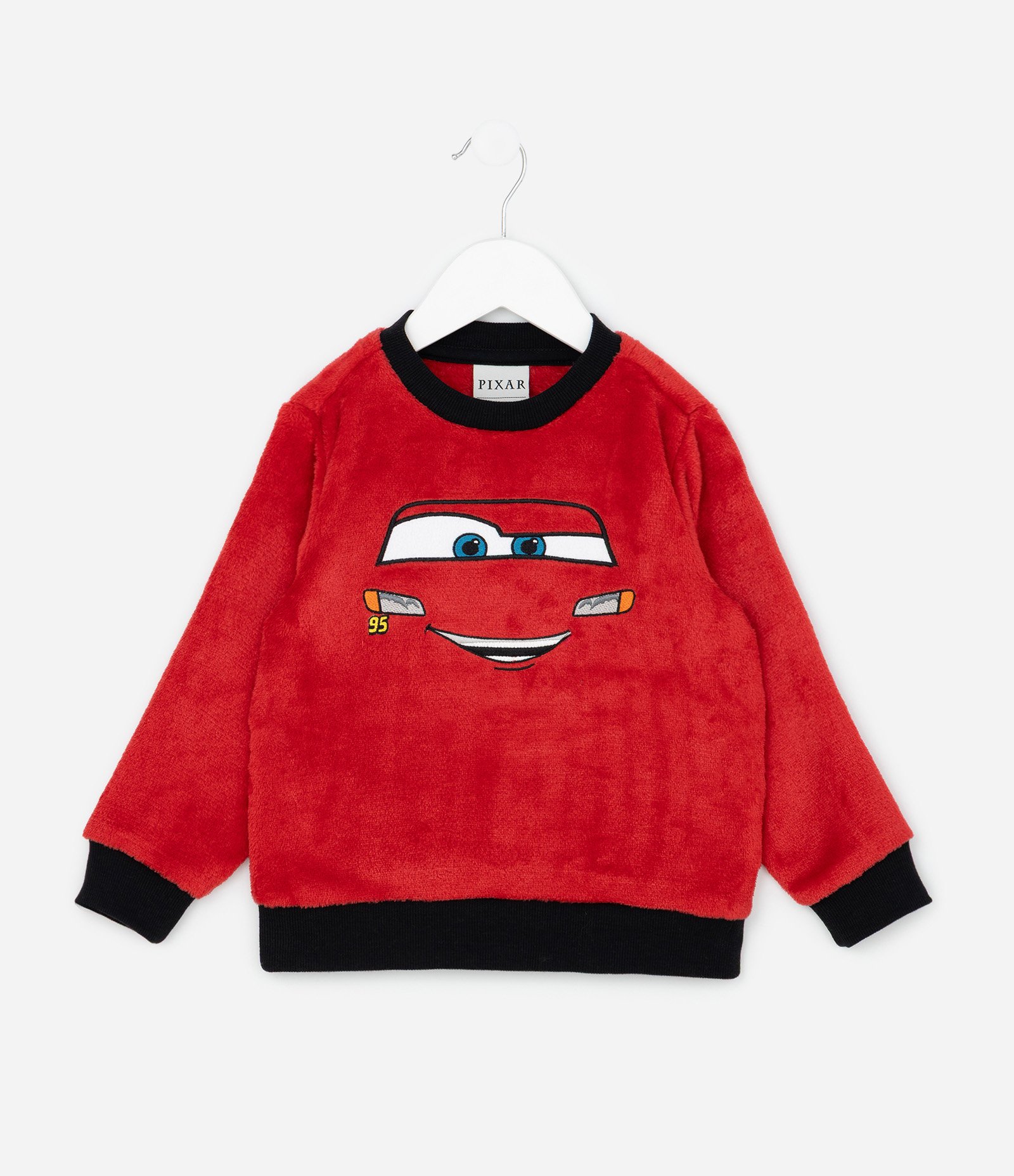 Pijama Infantil Relâmpago McQueen com Calça Estampada – Tam 2 a 8 Anos Vermelho/Preto 2