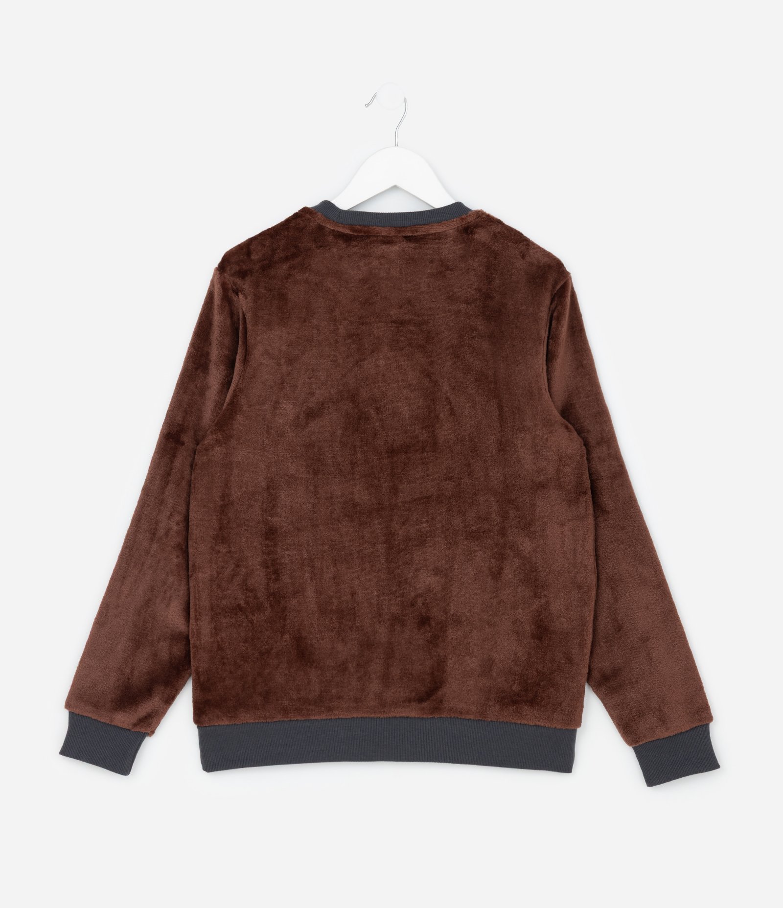 Pijama Infantil Longo com Bordado de Capivara – Tam 7 a 16 Anos Marrom/Cinza 3