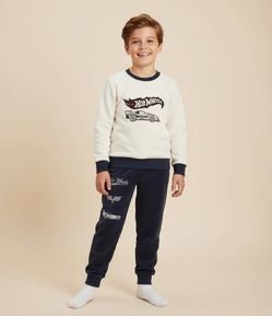 Pijama Infantil Longo com Estampa Hot Wheels – Tam 3 a 10 Anos