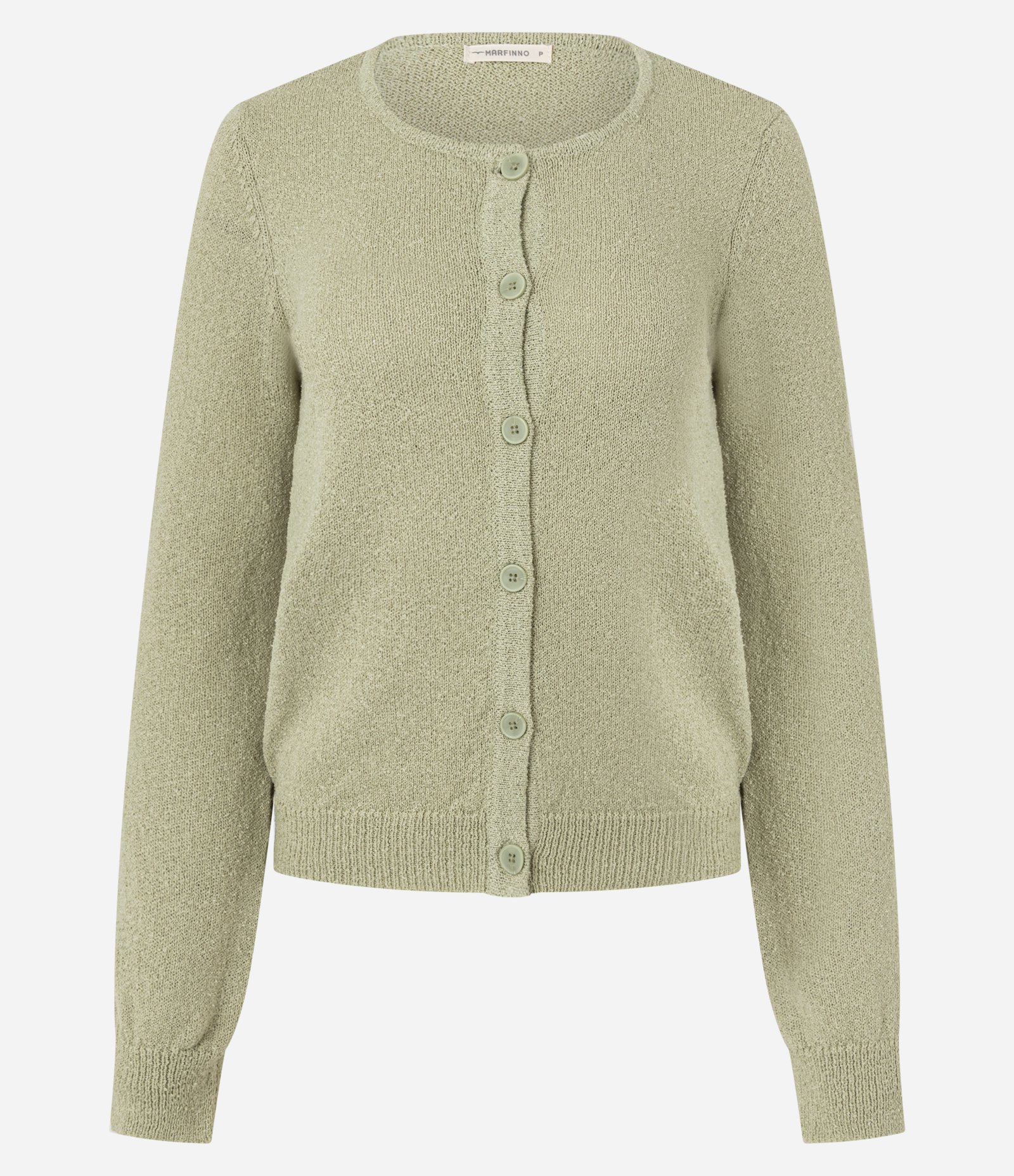 Cardigan em Tricô com Botões e Decote U Verde 7