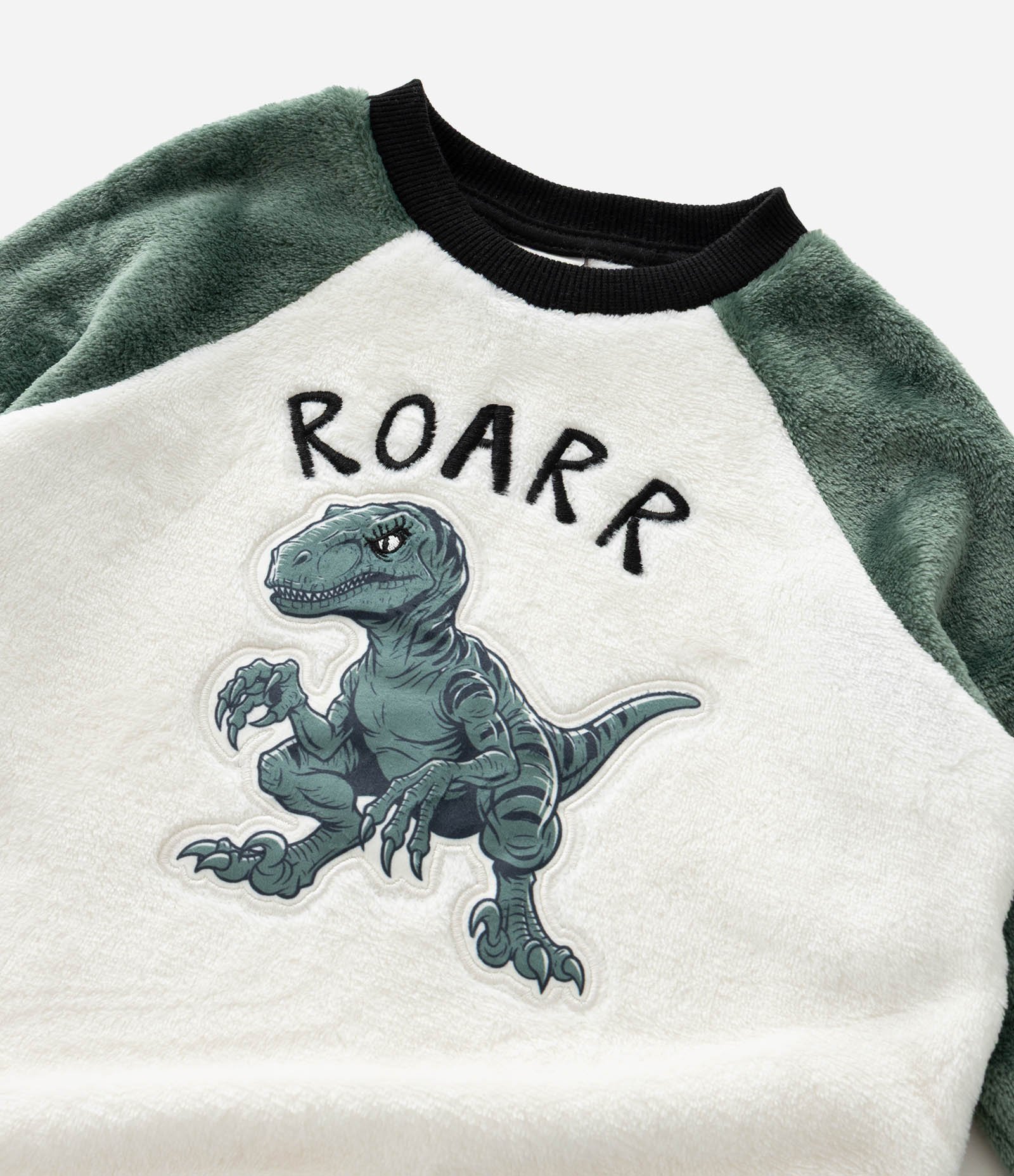 Pijama Infantil em Plush Estampa Dino ROARR - Tam 5 a 14 anos Verde 11