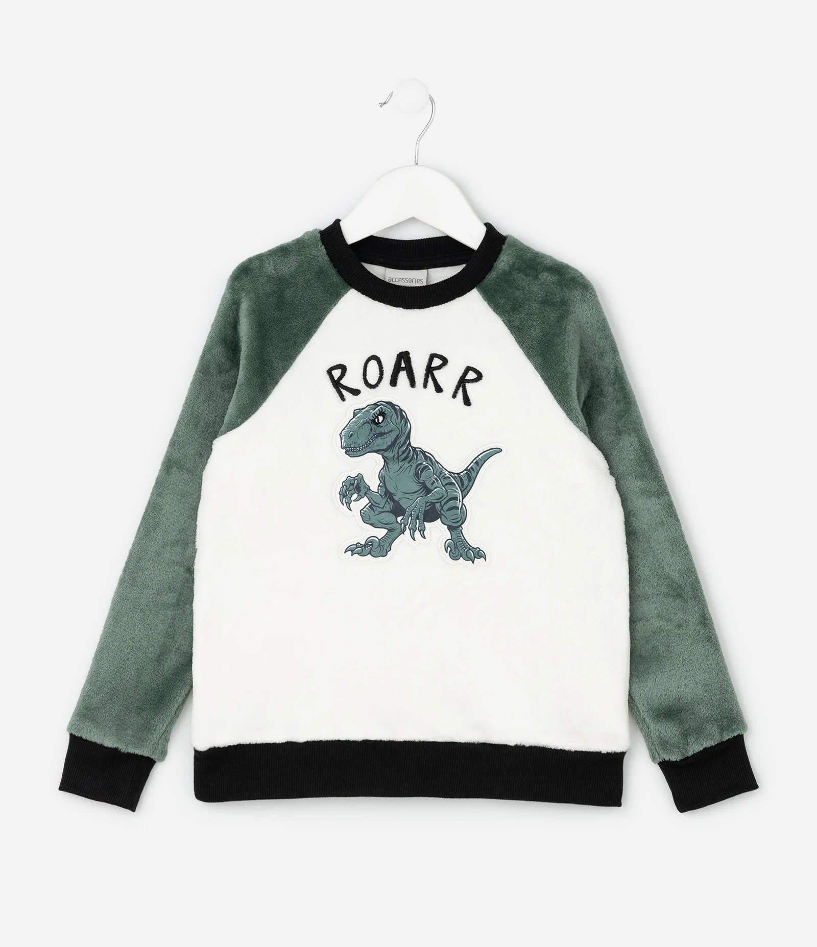 Pijama Infantil em Plush Estampa Dino ROARR - Tam 5 a 14 anos Verde 2