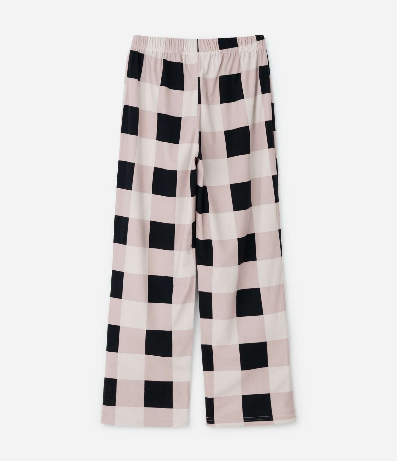 Pijama Infantil Longo com Bordado e Estampa Xadrez– Tam 5 a 14 Anos Bege/Rosa/Preto 6