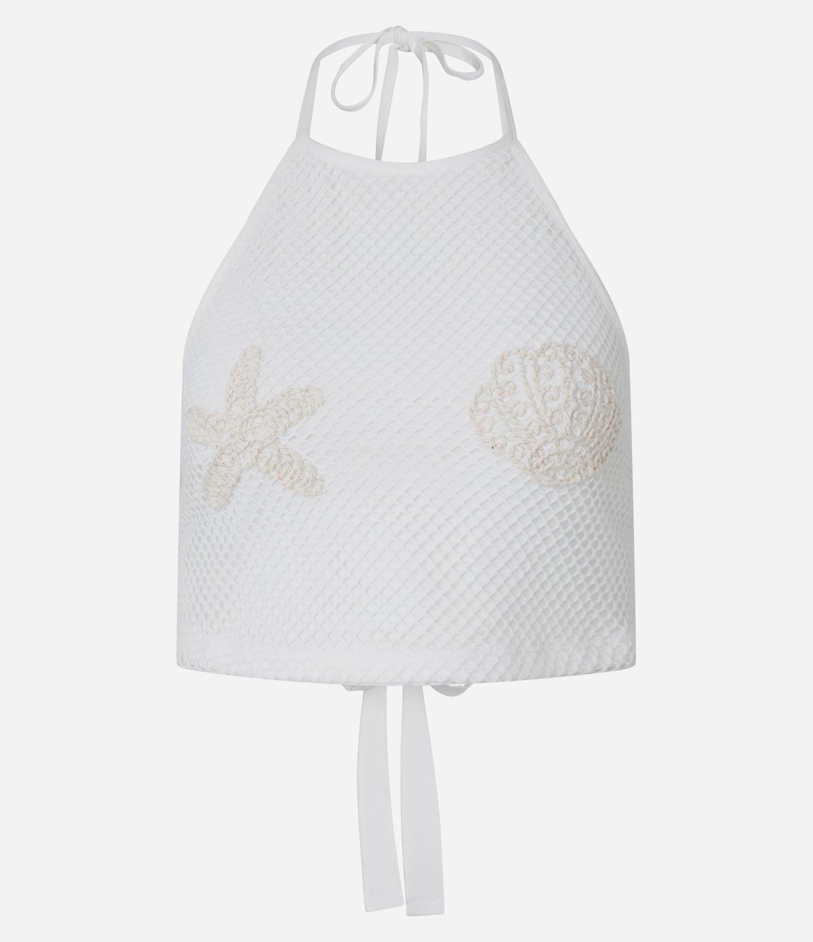 Blusa Frente Única com Bordado Fundo do Mar Branco 5