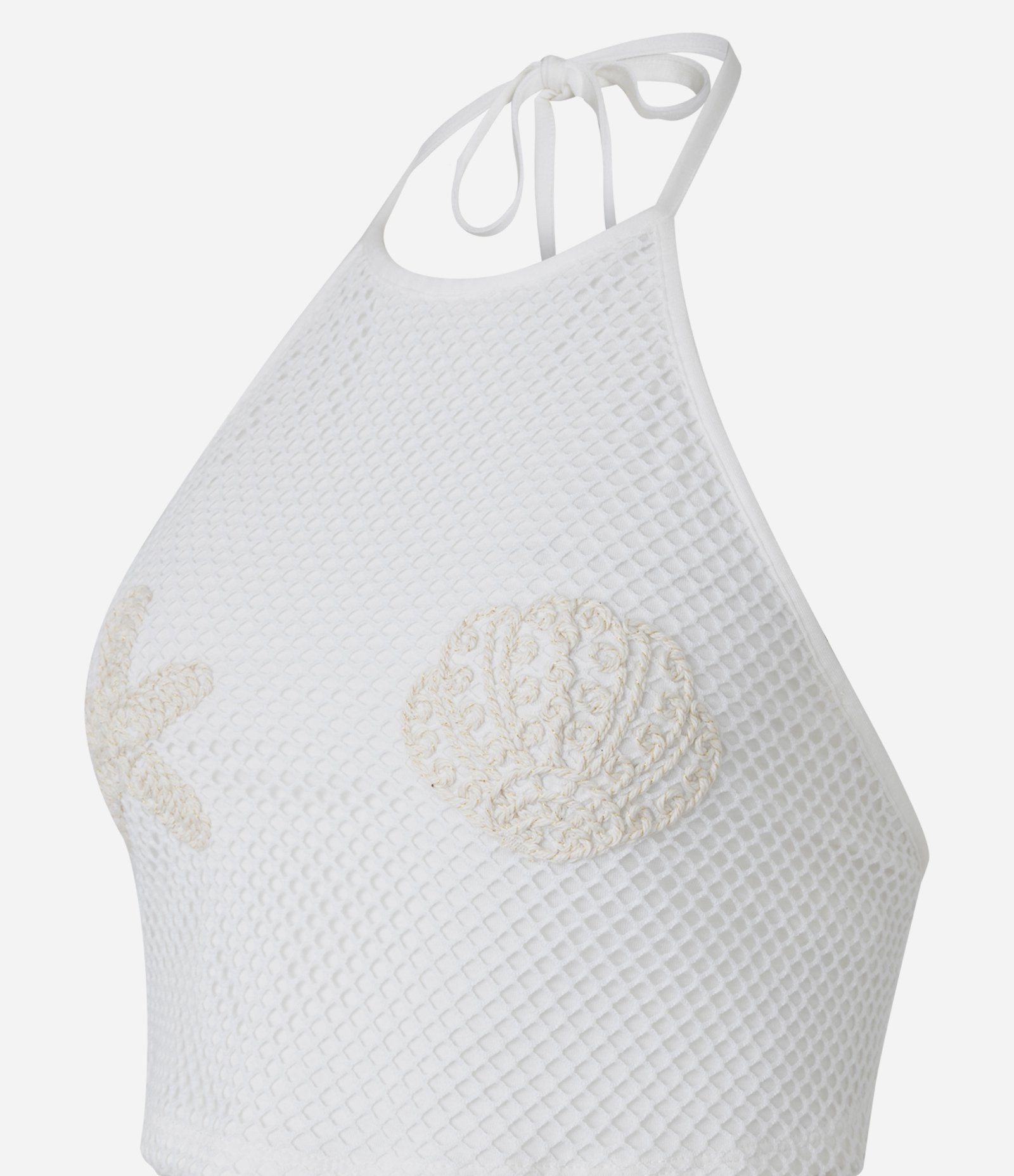 Blusa Frente Única com Bordado Fundo do Mar Branco 6