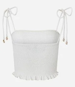 Blusa Cropped em Lastex com Alcinha de Amarração Búzios