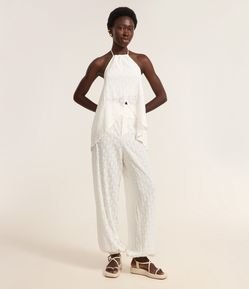 Blusa Sem Manga com Textura e Abertura Frontal