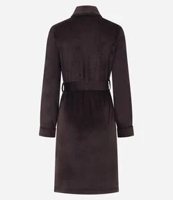 Robe em Plush com Manga Longa e Amarração na Cintura