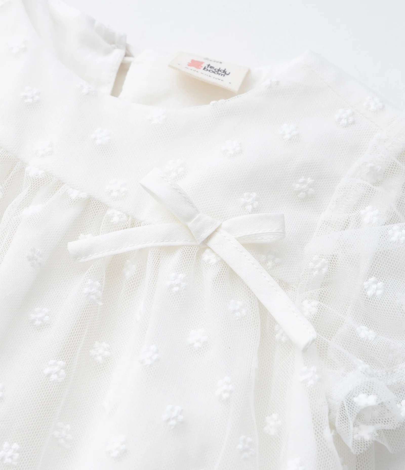 Vestido Infantil com Calcinha em Tule Bordado – Tam RN A 18 Meses Branco 6