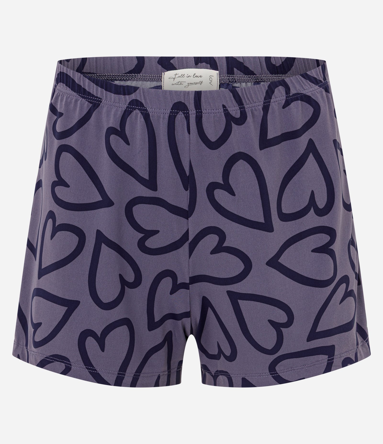 Pijama Short Doll com Estampa de Corações e Renda Roxo 8