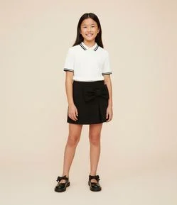 Short Saia Infantil em Alfaiataria com Laço Lateral – Tam 5 a 14 Anos