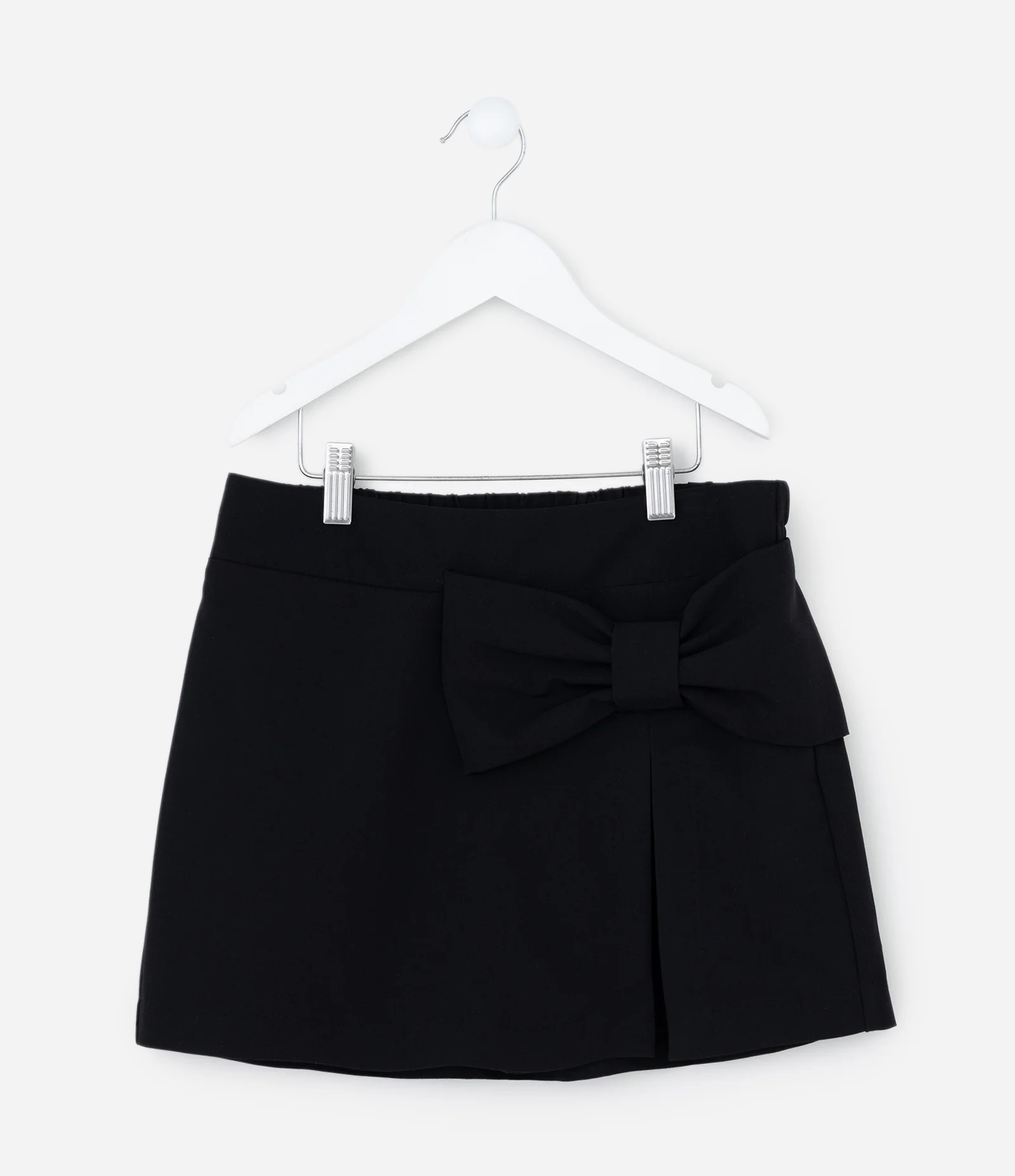 Short Saia Infantil em Alfaiataria com Laço Lateral – Tam 5 a 14 Anos Preto 2