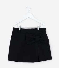 Short Saia Infantil em Alfaiataria com Laço Lateral – Tam 5 a 14 Anos