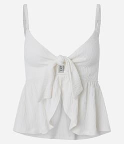 Blusa de Alça em Viscose Texturizada com Laço no Busto