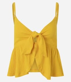 Blusa de Alça em Viscose Texturizada com Laço no Busto