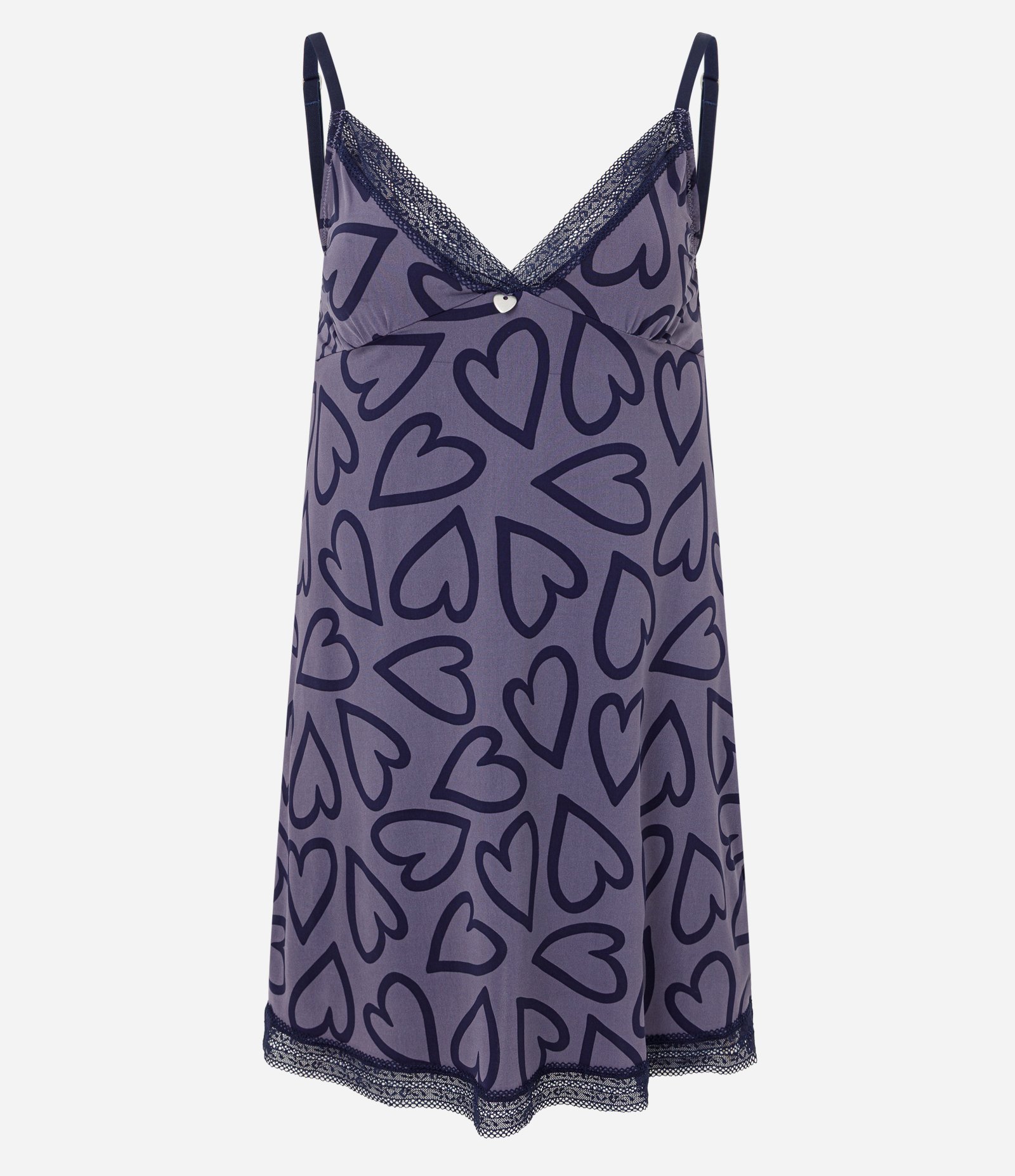Camisola de Alcinha com Estampa de Corações Roxo 3