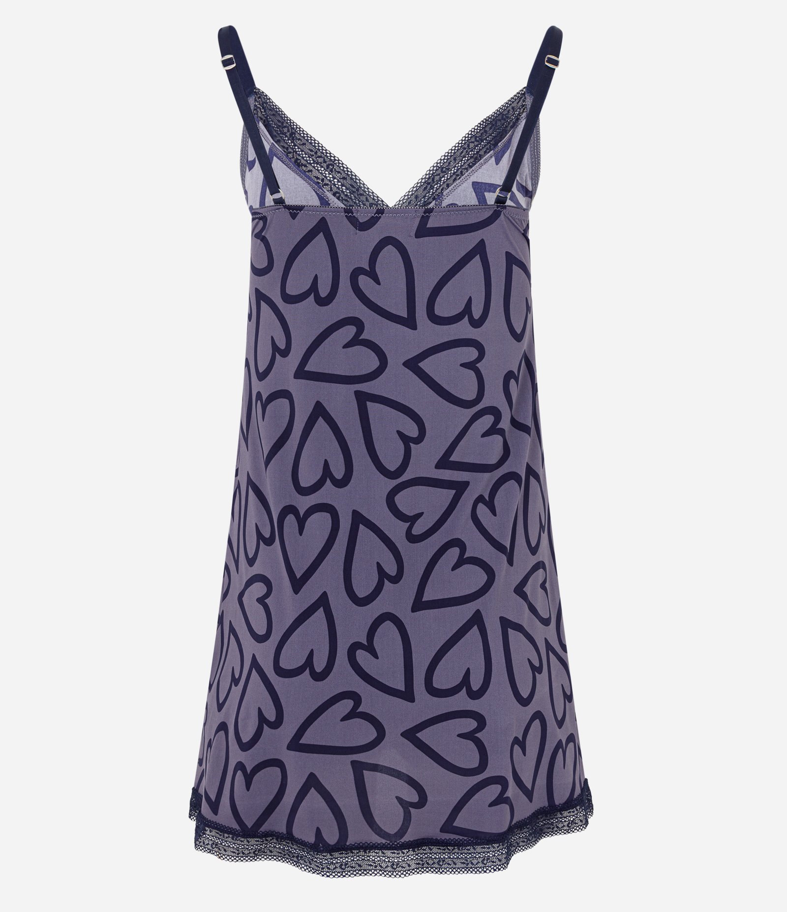 Camisola de Alcinha com Estampa de Corações Roxo 5