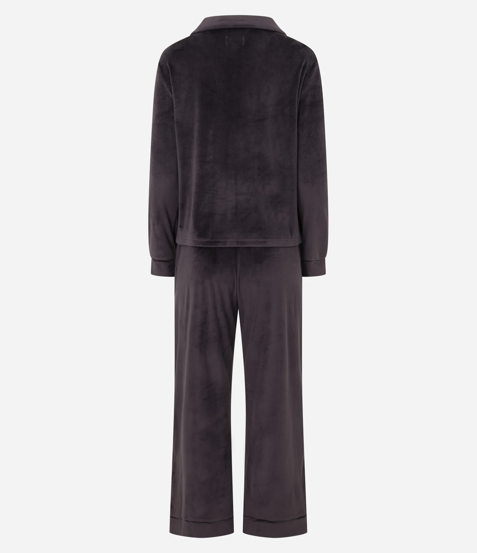 Pijama Americano Longo em Plush Marrom 3