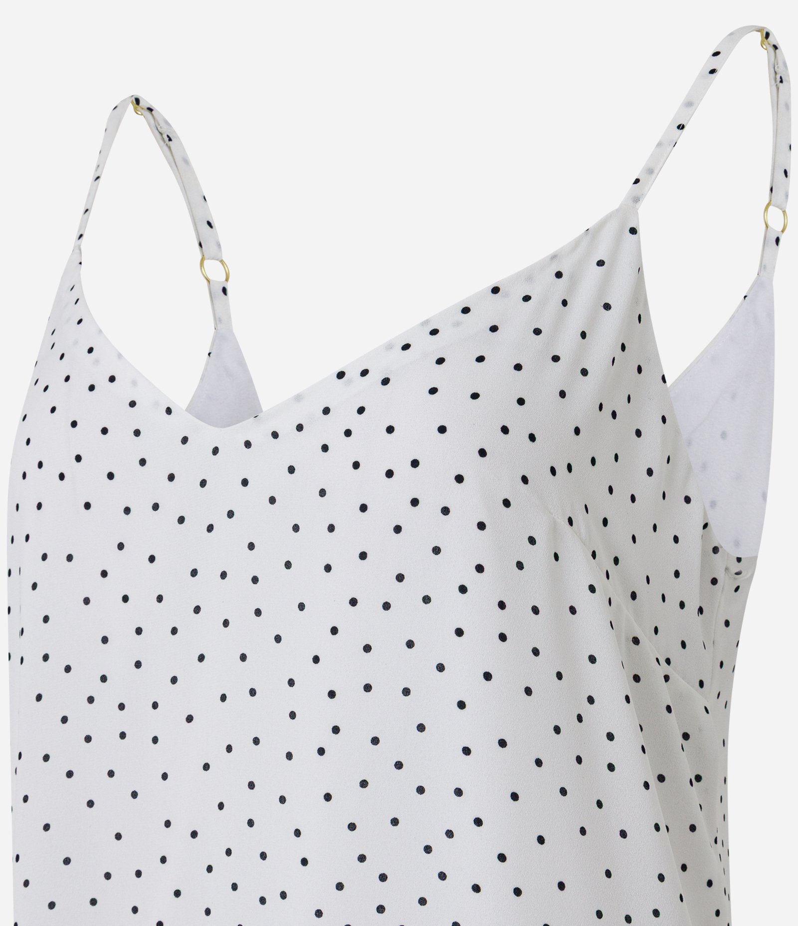 Vestido Evasê Longo em Crepe com Estampa Poá Branco 2