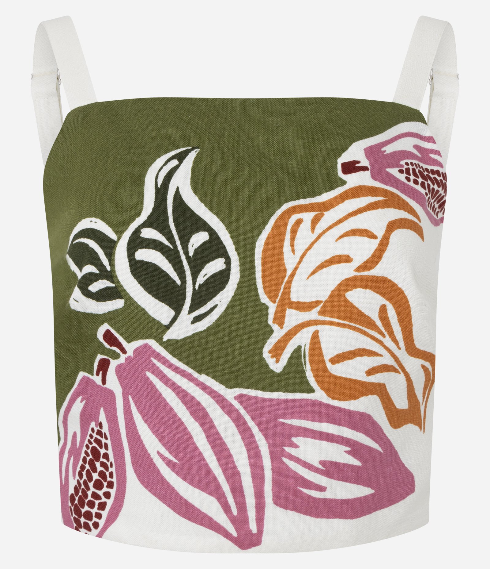 Blusa Cropped em Viscolinho Floral com Alças Verde 4