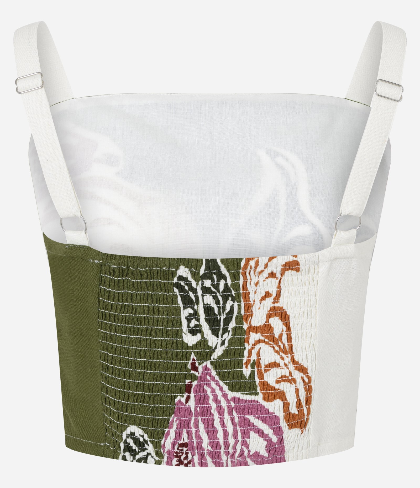 Blusa Cropped em Viscolinho Floral com Alças Verde 6