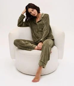 Pijama Americano Longo em Plush