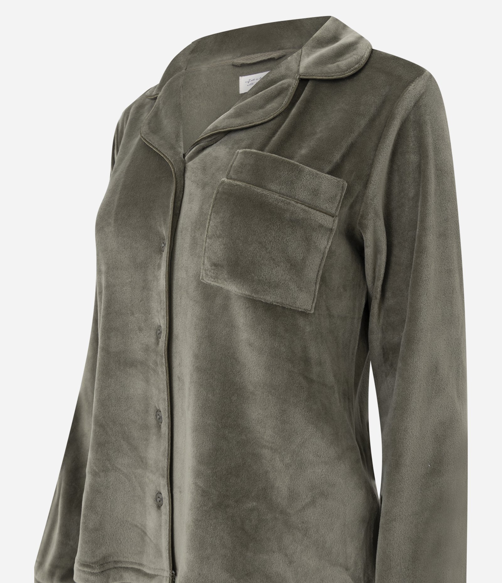 Pijama Americano Longo em Plush Verde 7